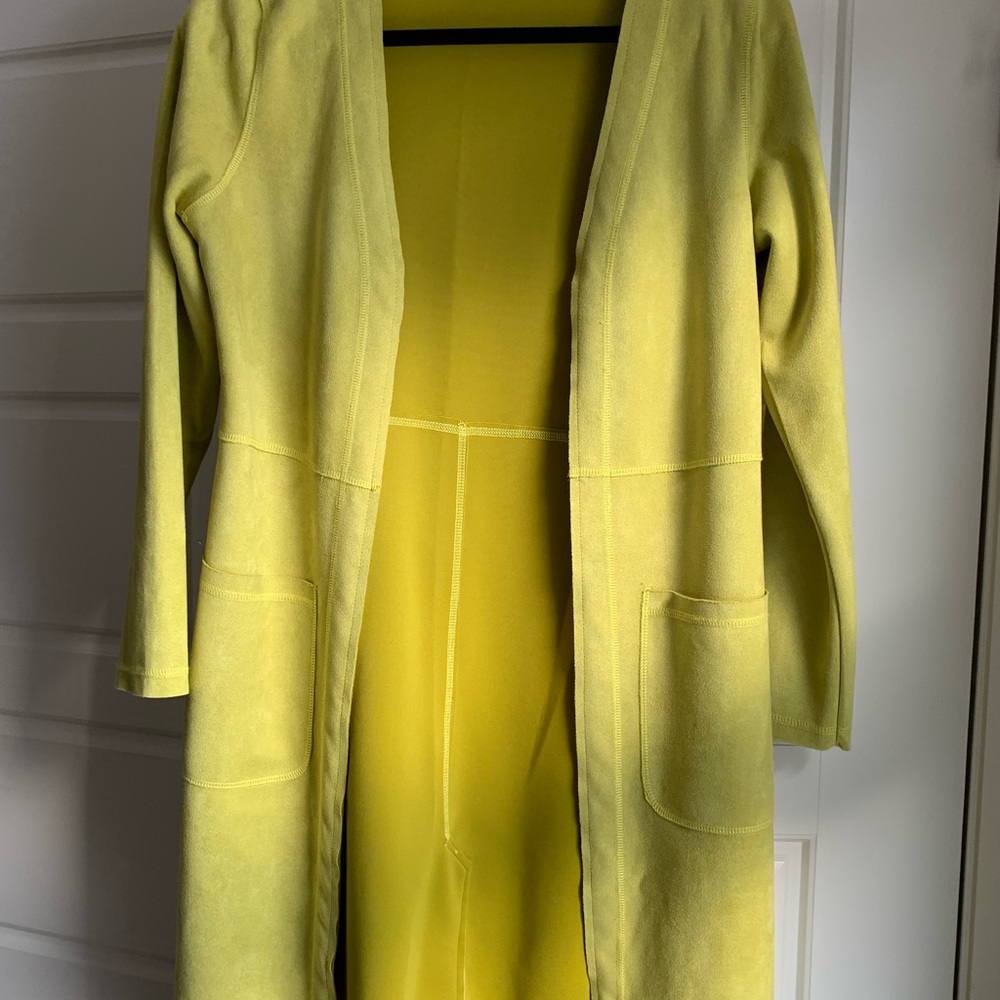 Vibrant Yellow Open Front Cardigan